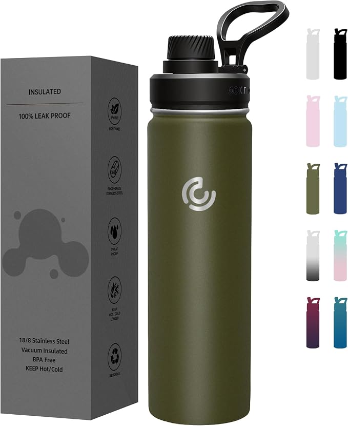 Sports Water Bottle 22oz, Insulated Water Bottle by coktik