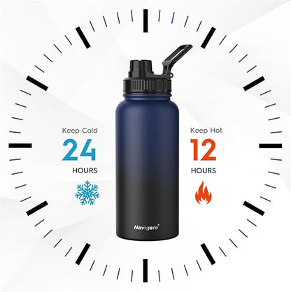 Navigate 32 oz Stainless Steel Insulated Water Bottle, Double Walled Leak Proof - Image 2
