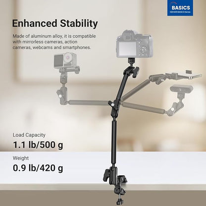 NEEWER Basics Magic Arm Table Stand, 55 cm Microphone Arm Overhead Mobile Phone - Image 2