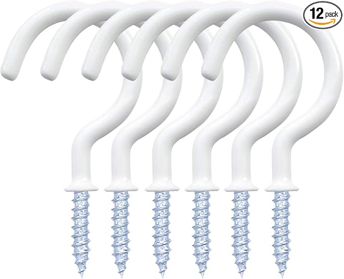 12 Pack Vinyl Coated Ceiling Hooks, Screw-in Mug Hooks by yuntop