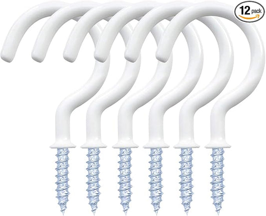 12 Pack Vinyl Coated Ceiling Hooks, Screw-in Mug Hooks by yuntop