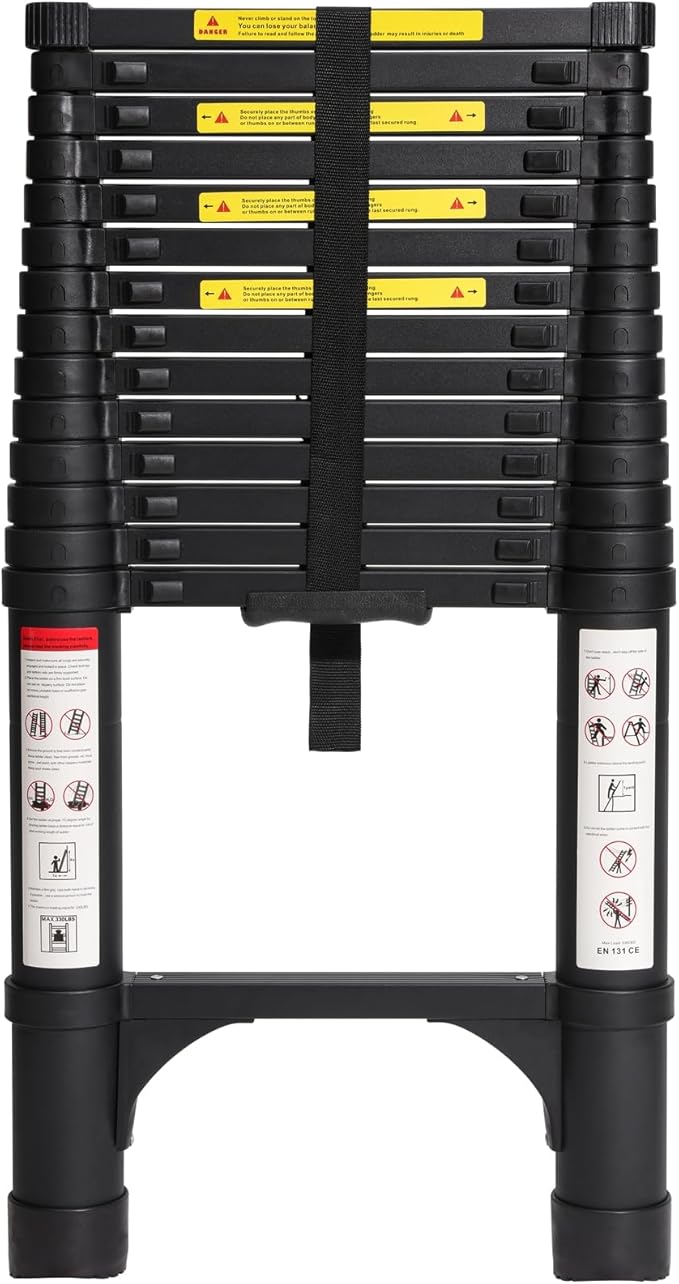 BOCOM 14.5 FT Aluminum Telescoping Ladder, Lightweight Multi-Purpose by BOCOM