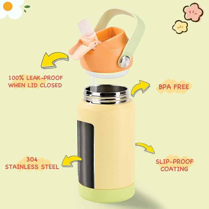 Kerilyn 12oz Kids Water Bottle 2 Pack, Stainless Steel Insulated Water Bottle - Image 2