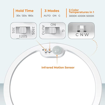 BLNAN Motion Sensor Ceiling Light Wired, 8.7 Inch 3000K 4000K 5000K Selectable - Image 3