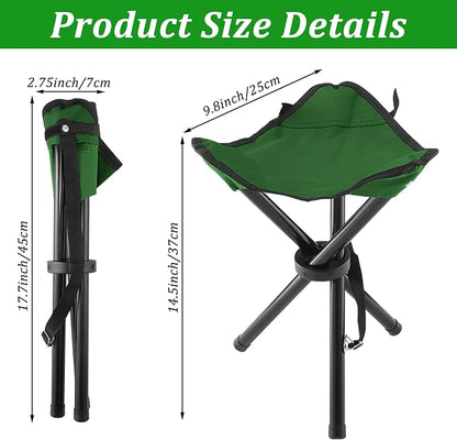 Folding Camping Stool, Portable Travel Outdoor Tripod Seat - Image 2