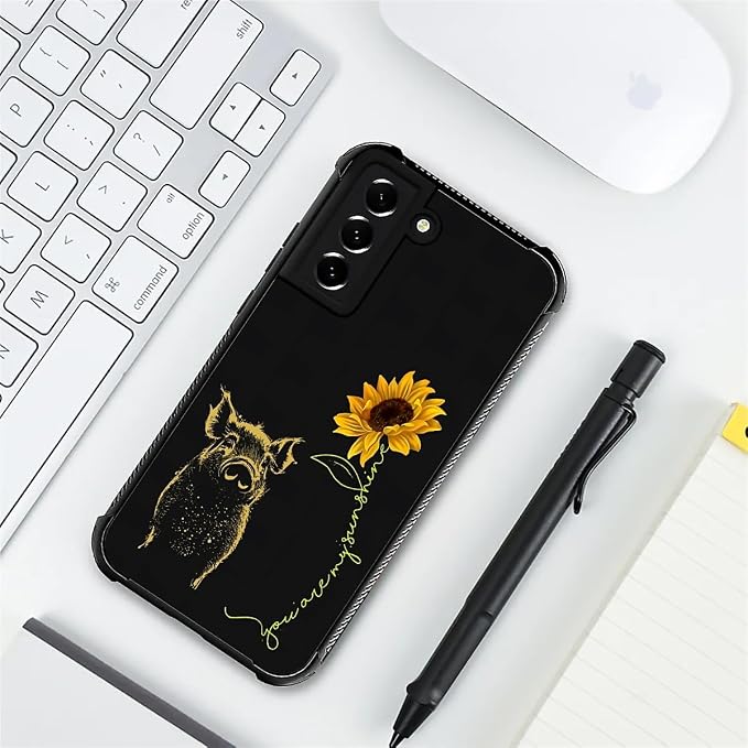 for Samsung Galaxy S22 Case, Pig Sunflower Yellow Sunshine Pattern Graphic - Image 7