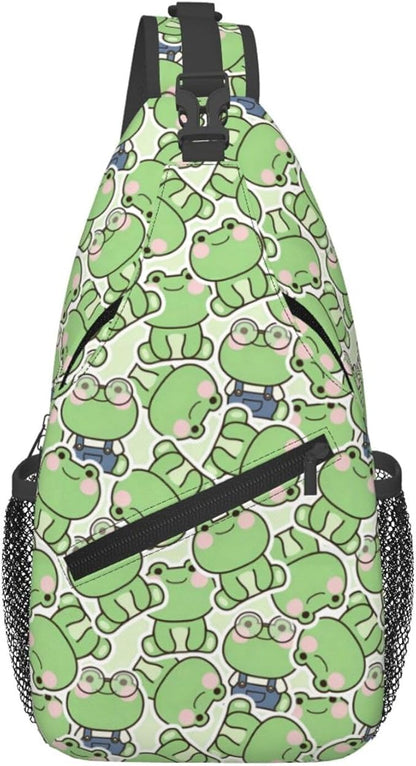Cute Frog Sling Bag For Women Men Fashion Backpack Crossbody Frogs Shoulder Bag by Unknown
