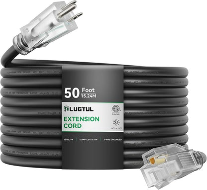 PLUGTUL Outdoor Extension Cord 50FT, 12 Gauge Extension Cord by PLUGTUL