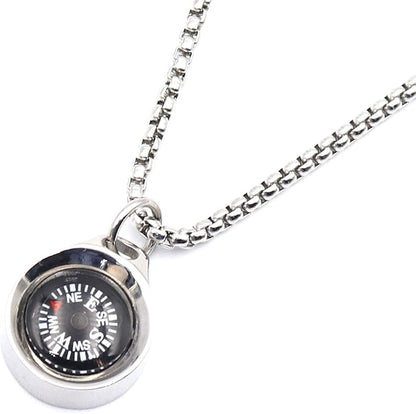 Engraved Compass Necklace, Navigation Compass Necklace by DETUCK