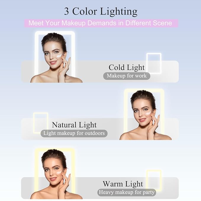 FUNTOUCH Rechargeable Travel Makeup Mirror Lights, Portable 72 Led Lighted - Image 4