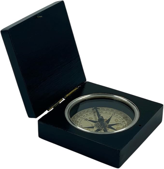 Lewis and Clark Expedition Nautical Compass, Handmade Black Rose Wooden and - Image 2
