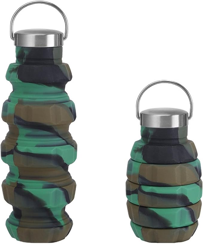 500ml Collapsible Water Bottles Silicone Motivational Bottle by Lovskoo
