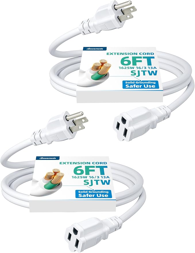 DEWENWILS 6ft Extension Cord, 16 AWG SJTW Weatherproof Power Cable by DEWENWILS
