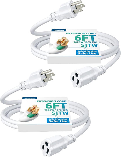 DEWENWILS 6ft Extension Cord, 16 AWG SJTW Weatherproof Power Cable by DEWENWILS