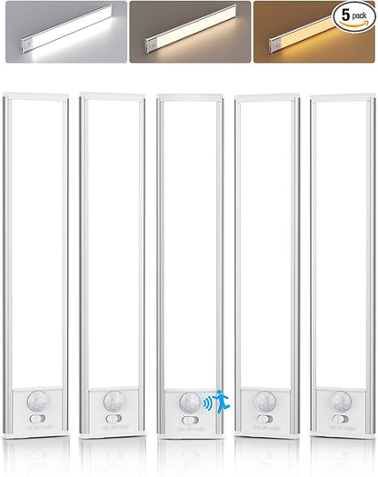 Under Cabinet Lighting, 5 Pack Rechargeable Motion Sensor Light Indoor by PZSUNLY