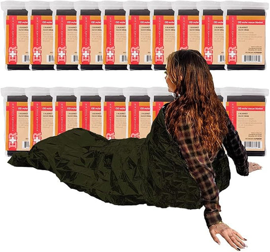 Ever Ready First Aid Mylar Rescue Blanket, Large Olive Thermal Sheet by EverReadyFirstAid