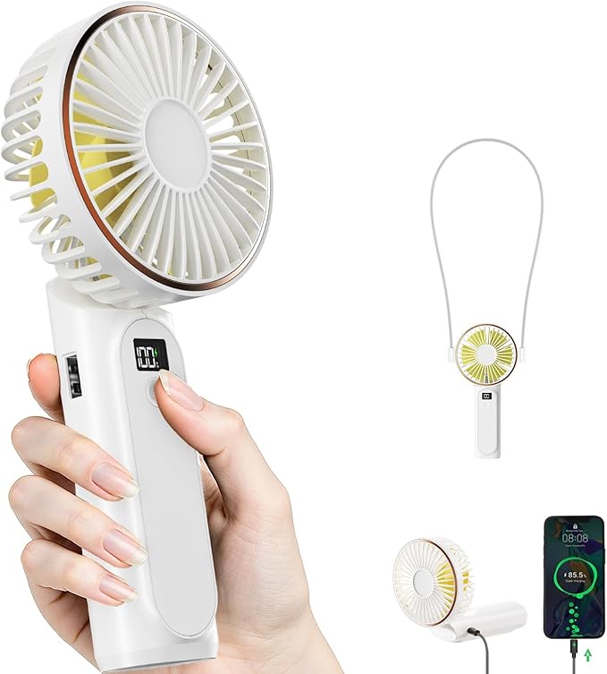 TUNISE Portable Handheld Fan, Portable Fan Rechargeable, 180° Adjustable by TUNISE