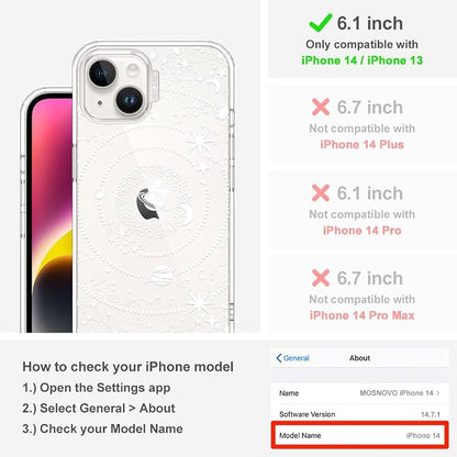 MOSNOVO for iPhone 13/14 Case | Military Grade 6.6ft Drop Tested | Clear - Image 2