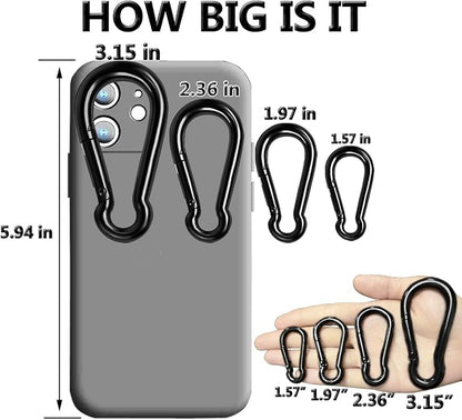 Black Carabiner Clip, Heavy Duty Spring Snap Hook Quick Link - Image 7