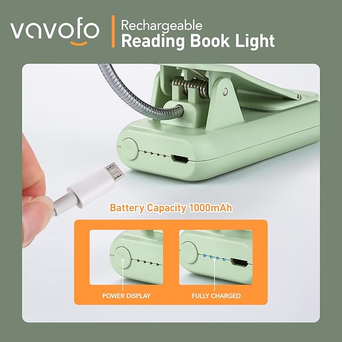 VAVOFO Rechargeable Book Light for Reading in Bed Kids, 7 LED Reading Light - Image 5
