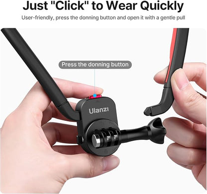 ULANZI Go-Quick II Neck Mount for GoPro Magnetic Necklace Holder, Camera POV - Image 5