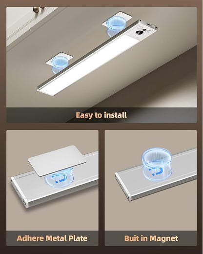 EZVALO 4-Pack Under Cabinet Lights, 2400mAh Rechargeable Motion Sensor Light - Image 8