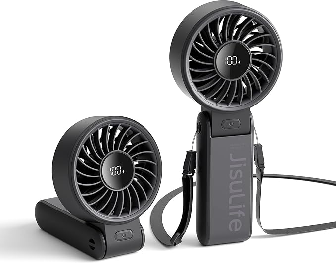 JISULIFE Handheld Fan Life7 – Ultimate Flexibility: Wide & Strong Airflow by LivechillStaycool