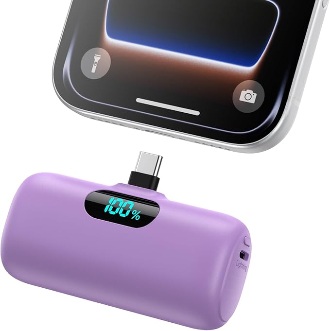 Mini Portable Charger 5000mAh Power Bank, 15w PD USB C Cell Phone Portable Power by Feob
