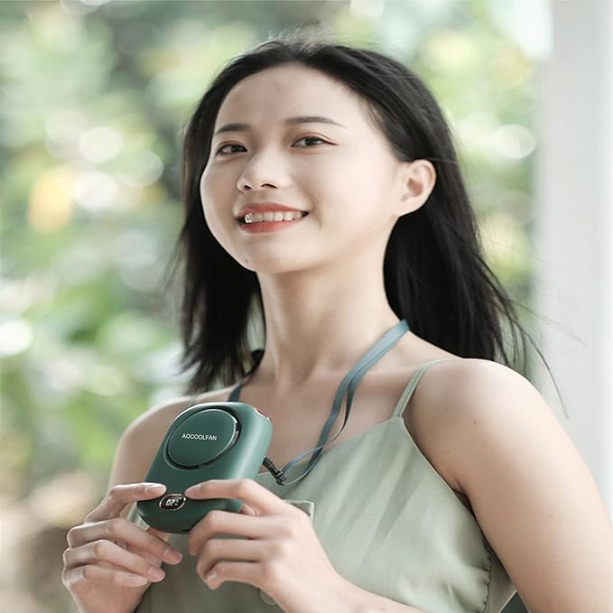 AOCOOLFAN Portable Neck Fan, Mini Small Personal Handheld Fan USB Rechargeable - Image 2