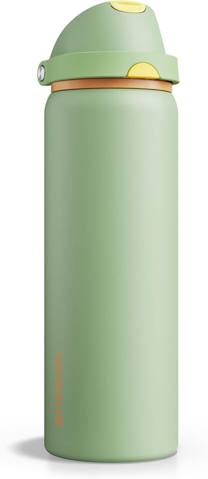 Insulated Water Bottle with Straw by ENCOOL