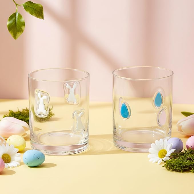 Skylety 2 Pcs Easter Icon Juice Glasses Bunny Drinking Cups Gifts Easter Rabbit by Skylety