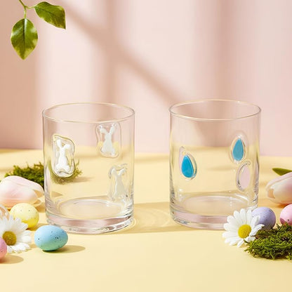 Skylety 2 Pcs Easter Icon Juice Glasses Bunny Drinking Cups Gifts Easter Rabbit by Skylety