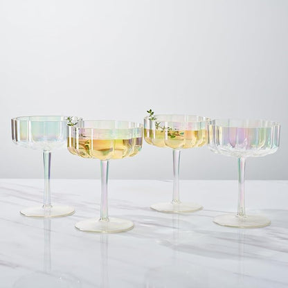 Khen Shatterproof Acrylic Flower Wavy Vintage Art Deco Martini, Champagne & - Image 8