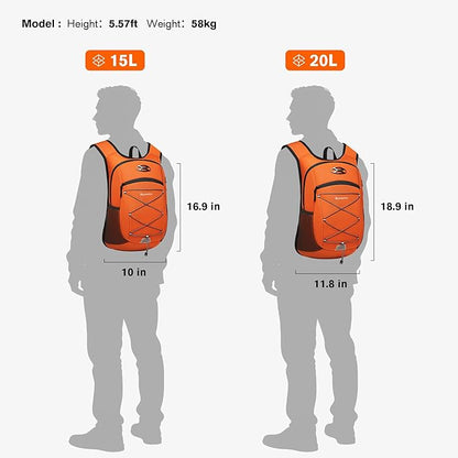 Ultra-Light Soft Daypack 15L/20L, Cushioned Breathable Back Panel Backpack - Image 6