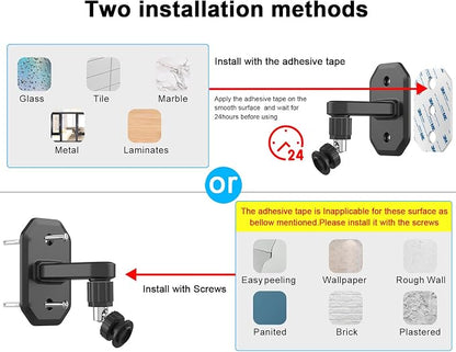 2Pack Adhesive Wall Mount Adjustable Security Wall Mount Bracket - Image 4