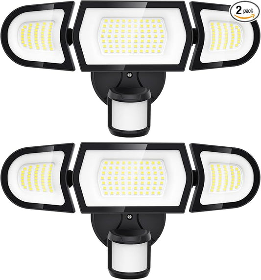 Olafus 100W LED Security Light Motion Sensor Outdoor Light, 2 Pack Motion Flood by Olafus