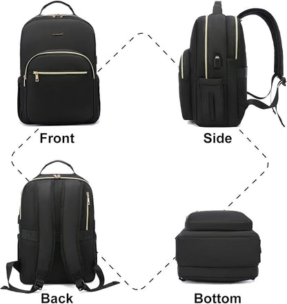 LOVEVOOK Laptop Backpack Purse for Women, Work Travel Computer Bags, Quilted - Image 4