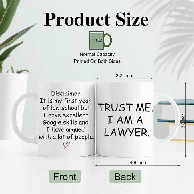 RZHV Trust Me I Am A Lawyer 11 Oz White Novelty Mug, Funny Lawyer Coffee - Image 2