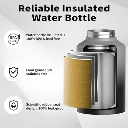 WATERSY 1 Gallon Water Bottle Insulated, BPA Free&Leak Proof, 128oz Stainless - Image 3
