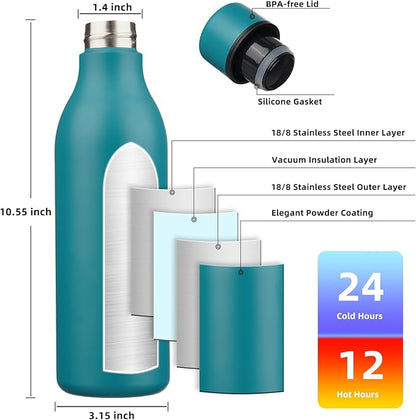 BJPKPK Insulated Water Bottles, 25 oz Stainless Steel Metal Water Bottle - Image 3