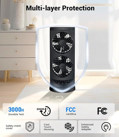Personal Tower Fan for Bedroom, Portable Desk Table Fan，3 Speeds Cooling - Image 5
