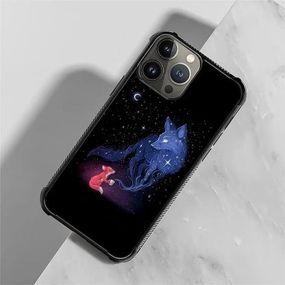 for iPhone 15 Pro Case, Galaxy Fox Wolf Pattern Graphic Design Girl Boy Soft - Image 3