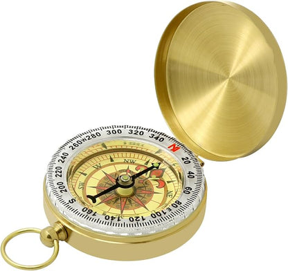 Waterproof Brass Compass for Hiking, Survival & Navigation – Large Dial Pocket by Unknown