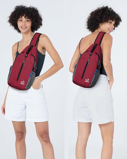 WATERFLY Crossbody Sling Backpack Sling Bag Travel Hiking Chest Bag Daypack - Image 2