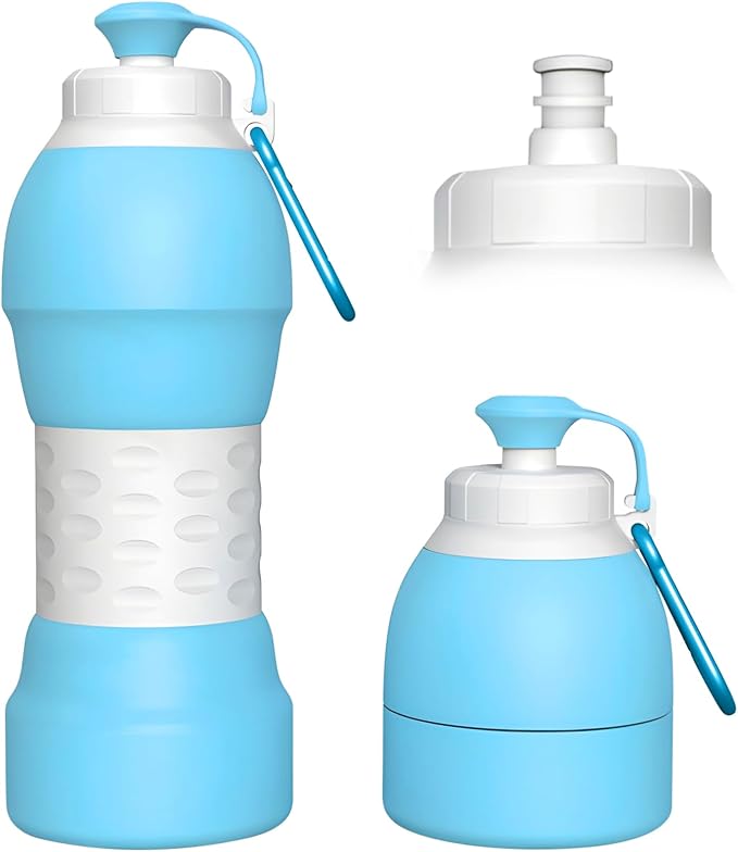 Collapsible Lightweight 20oz Water Bottle, Food-Grade Silicone BPA Free by Unknown