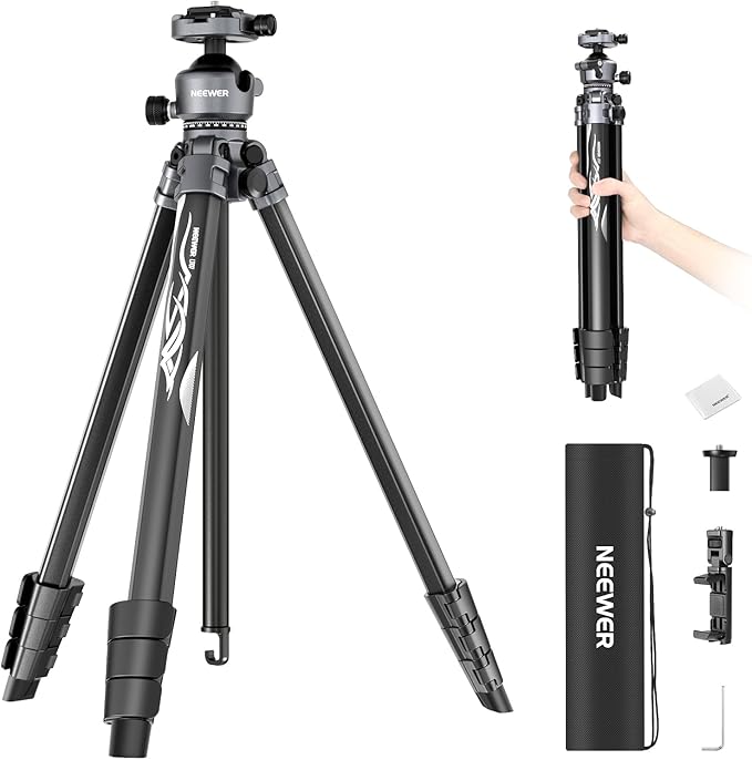NEEWER LITETRIP LT07 61" Aluminum Travel Camera Tripod, Portable Stand by Neewer