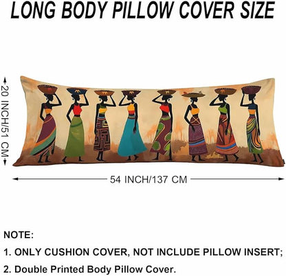 20x54 Body Pillow Cover African Woman African Woman Dancer Zipper Body - Image 6