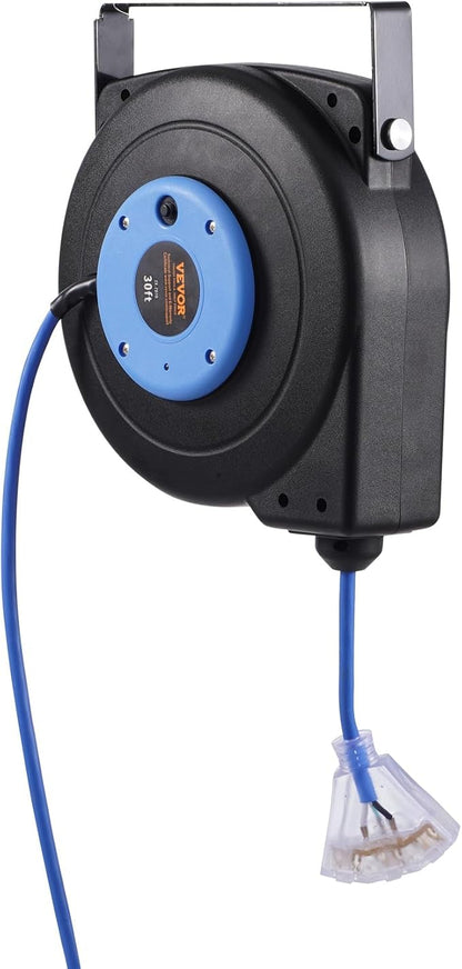 VEVOR Retractable Extension Cord Reel, 30 FT, Heavy Duty 16AWG/3C SJTOW - Image 11