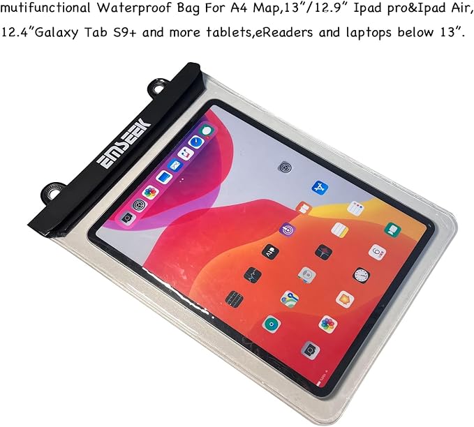 Waterproof Map Case 13 inch Clear Dry Tablet Bag A4 Waterproof Map Pouch Holder - Image 5
