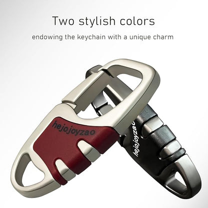 Keychain with Carabiner Clip, 4 Heavy Duty Key Rings and D Ring - Image 8